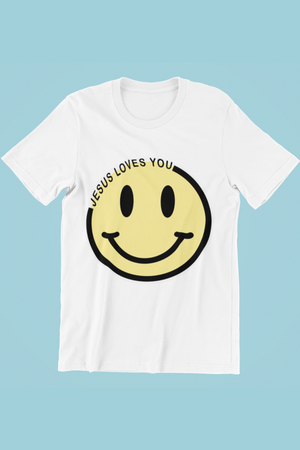 Jesus Loves You Smiley Face Tee