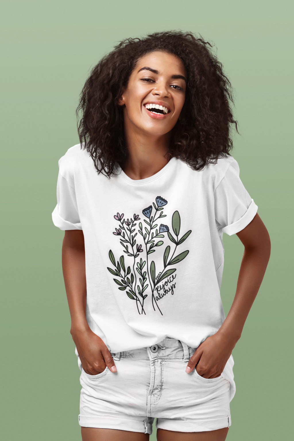 Rejoice Always Floral Tee