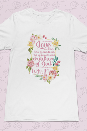 1 John 3:1 Floral Tee